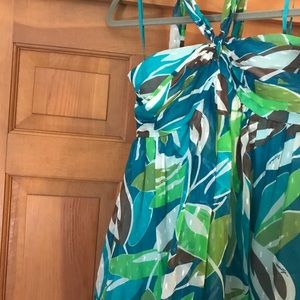 Flowy tropical halter dress
